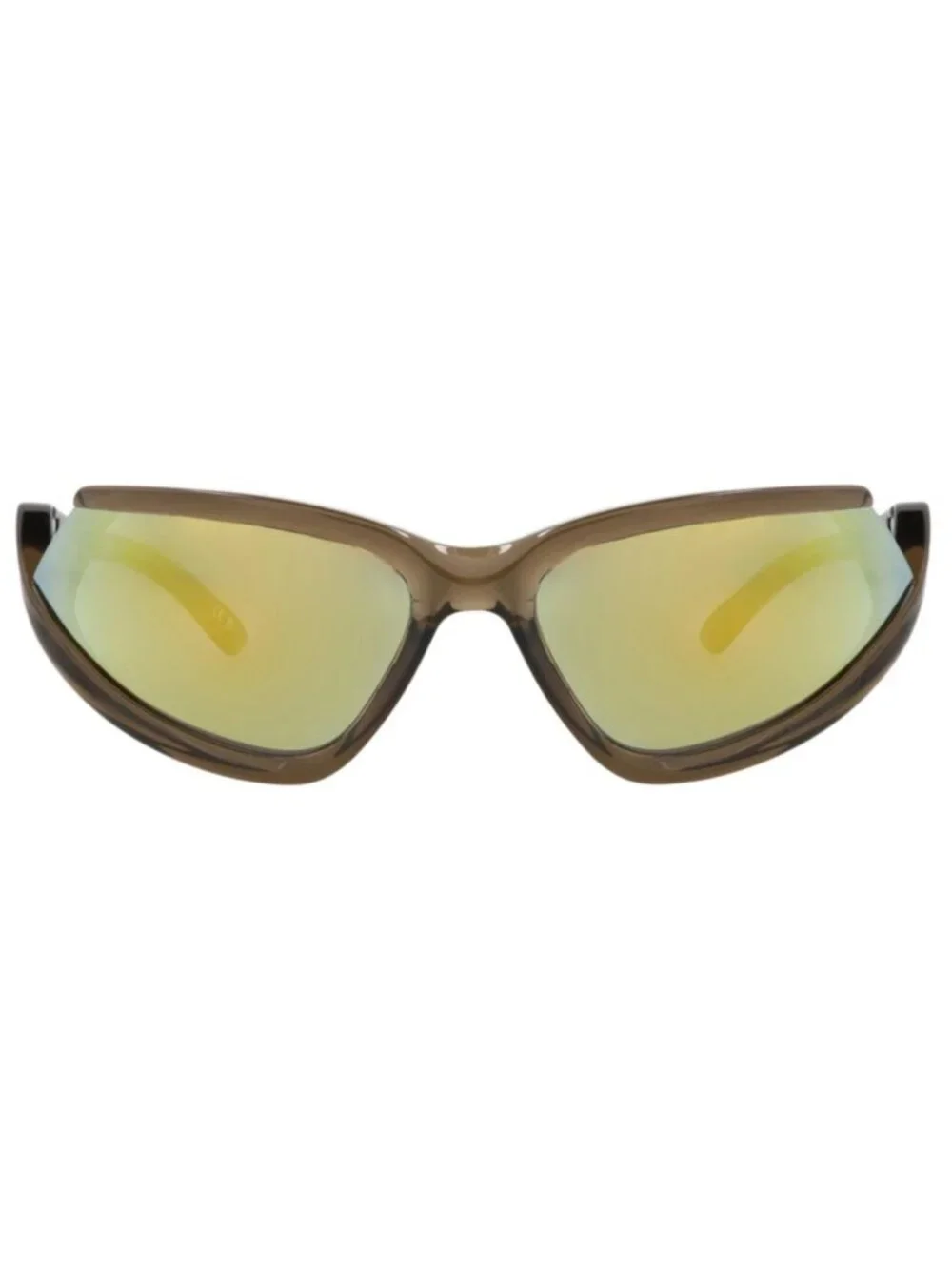 New Balenciaga Women's Sunglasses Shield Wrap Bio Injection Frame Unisex Brown